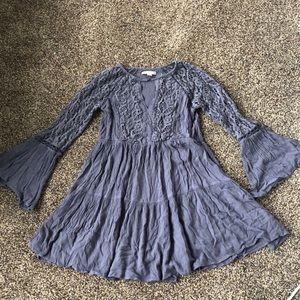 American Eagle Tiered Keyhole Crochet Dress